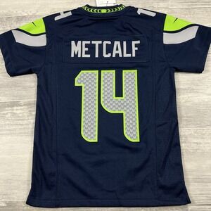 Nike Seattle Seahawks Jersey Youth Small (8) Blue #14 DK Metcalf NFL‎ Game Day